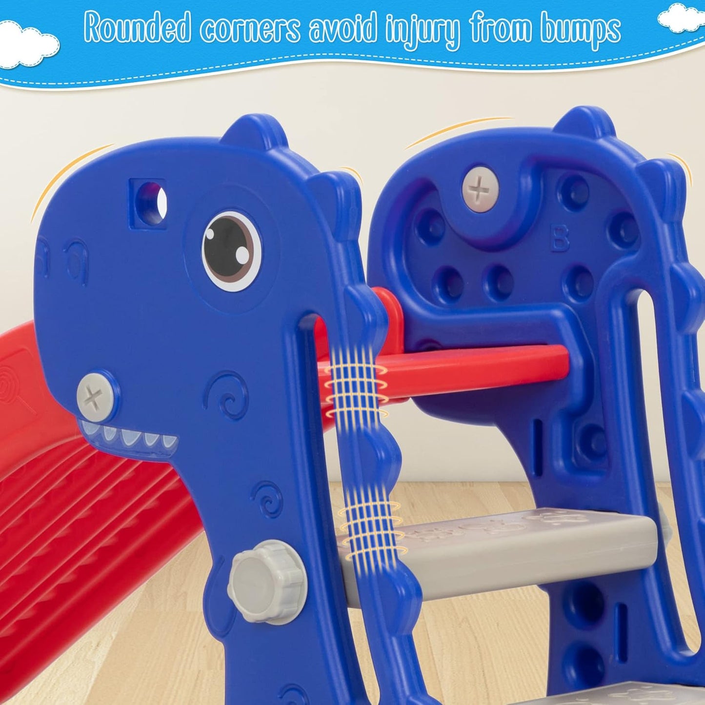 Nyeekoy Toddler Slide - 3 in 1 Kids Climber Playset with Basketball Hoop | Indoor/Outdoor Fun