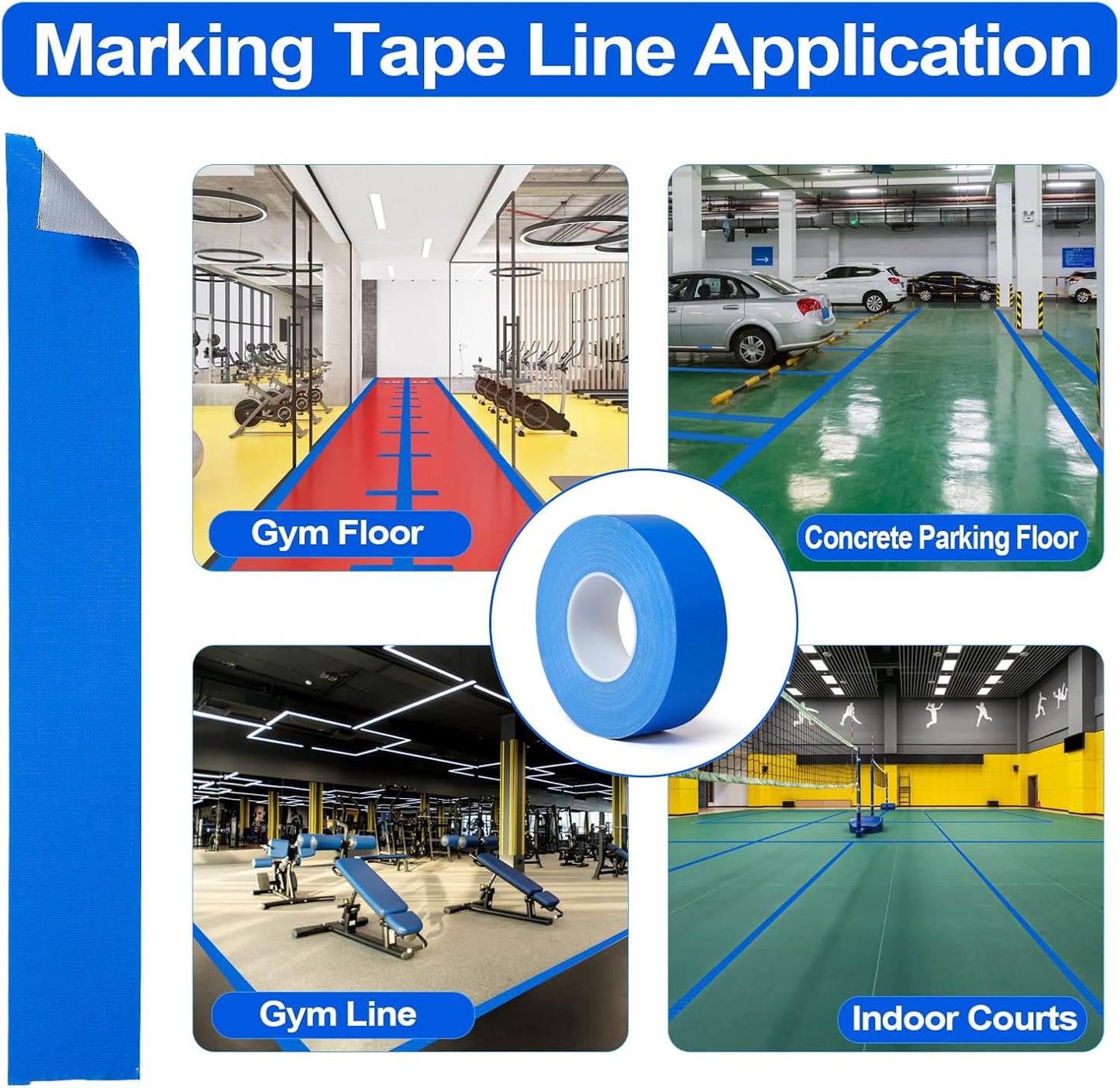 Skiennix Pickleball Court Tape - 2in x 262FT Outdoor Marking Kit | Temporary Floor Tape for Tennis & Badminton