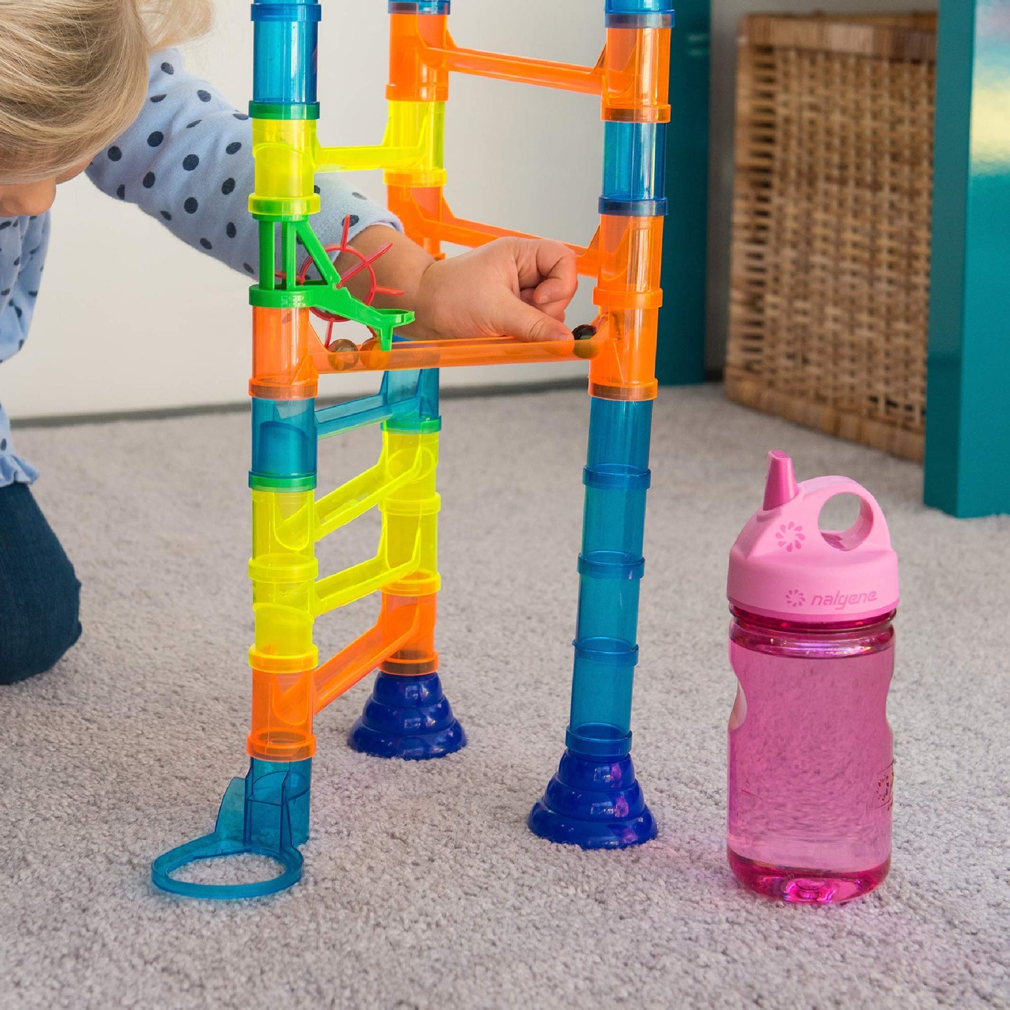 Nalgene Kids Grip-N-Gulp Water Bottles, Leak Proof Sippy Cup, Durable, BPA and BPS Free, Dishwasher Safe, Reusable, 12 Ounces, Pink Woodland