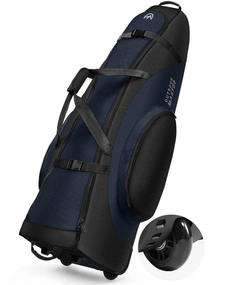 OutdoorMaster Padded Golf Club Travel Bag with Wheels, 900D Heavy Duty Oxford Waterproof - Alligators - Blue