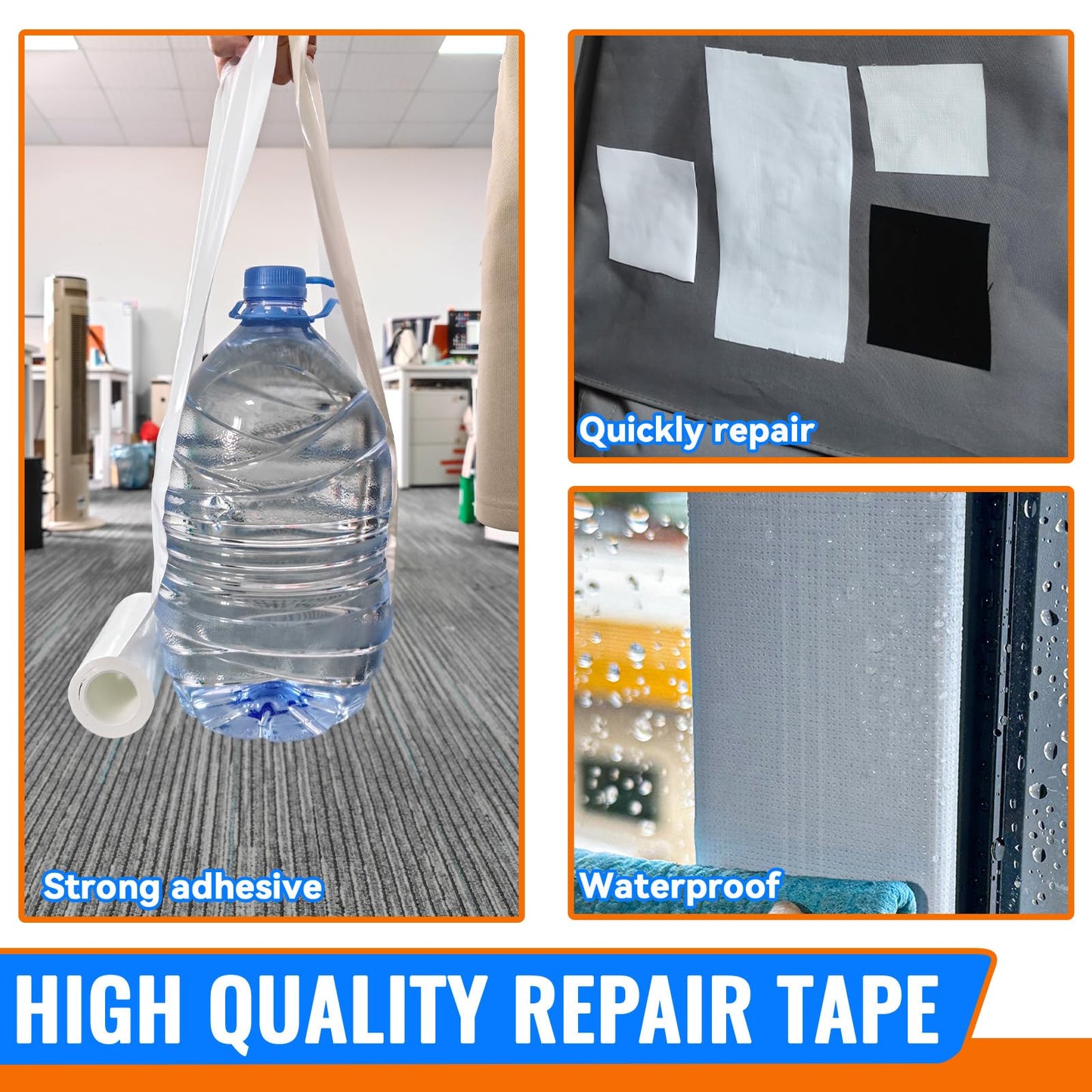 Tikfoam RV Awning Repair Tape for Tarp, Boat Covers,Tent, Sail Tape, Duct, Tear Repair Patch Kit, Waterproof, 5 Inch Wide 30FT Long, Reinforced White