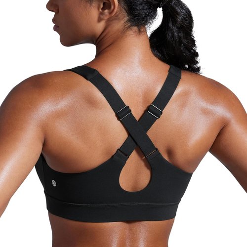 CRZ YOGA Sports Bra - Butterbreeze Criss Cross Back with Adjustable Straps | V Neck Padded Crop Top