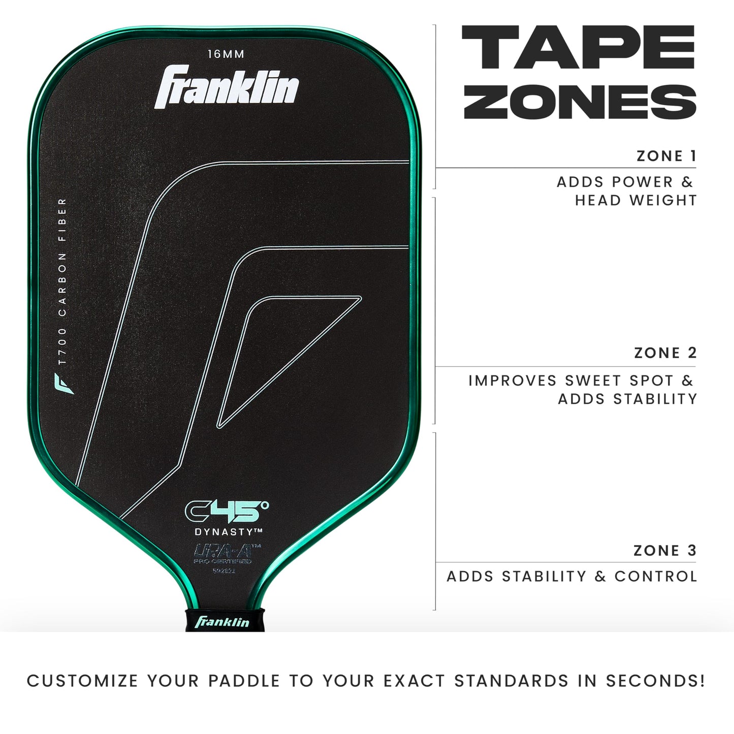 Franklin Sports Weight Tape for Pickleball Paddles - Lead-Free Weighted Adhesive Tape - Customize Pickleball Paddle Weight - 1 Roll Included - 60" x 0.5" Inches