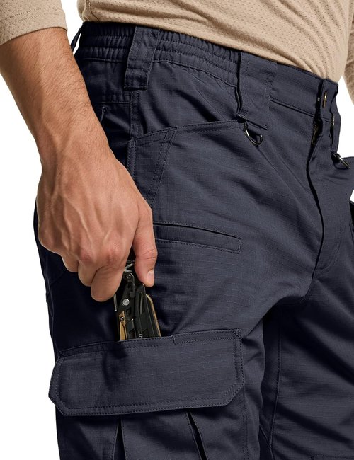 CQR Men's Tactical Pants - Lightweight Water Resistant Ripstop Cargo for Hiking & Outdoor Activities