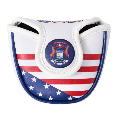 Mile High Life | US States Flag Mallet Putter Cover | Synthetic Leather Golf Head Covers | America Flag Putter Headcover compatible with Odyssey/Taylormade/Scotty Cameron Putters (Michigan )