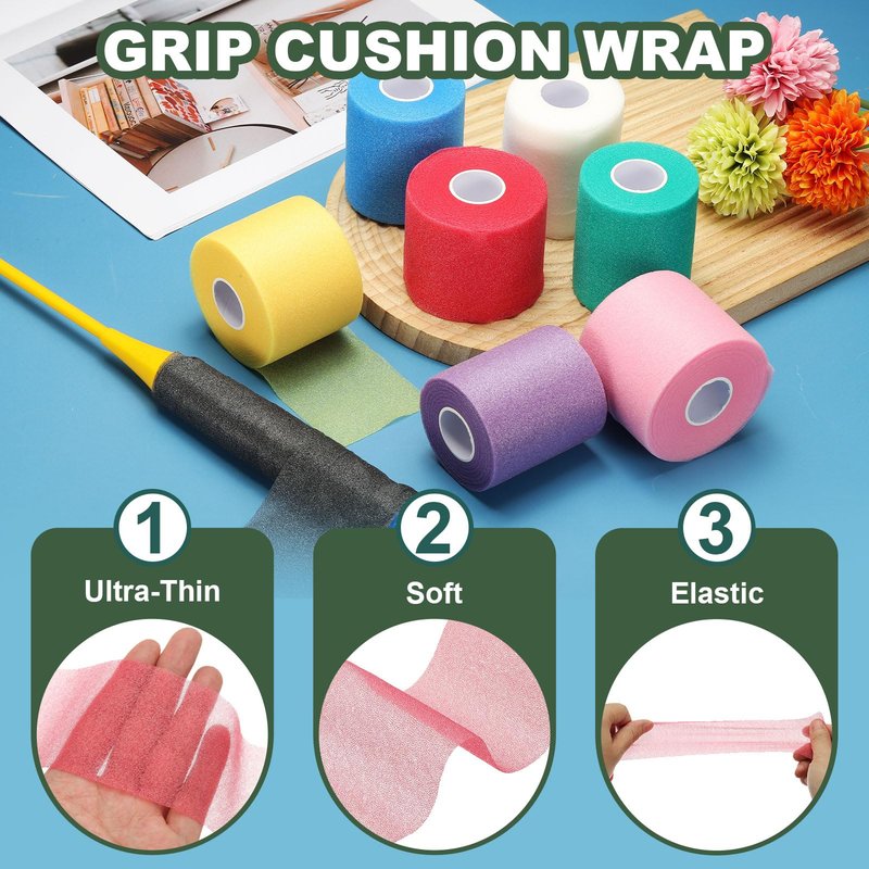 YELARXI Pre Wrap Tape, Non-Slip Grip Cushion Wrap Prewrap Athletic Tape- Fitting for (Tennis- Badminton - Pickleball - Sports) 11 Yard x 2.8 Inch & Green