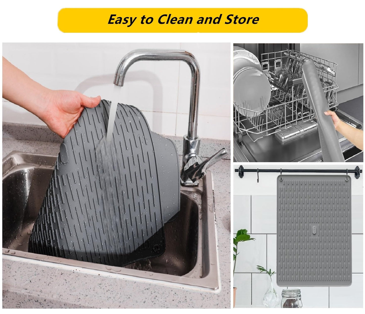 Stove Top Cover for Electric Stove, Stove Cover 28x20inch, Heat Resistant Stove Top Mat, Silicone Stove Mat for Glass Top Stove, Dish Drying Mat for Kitchen (Black, XL)