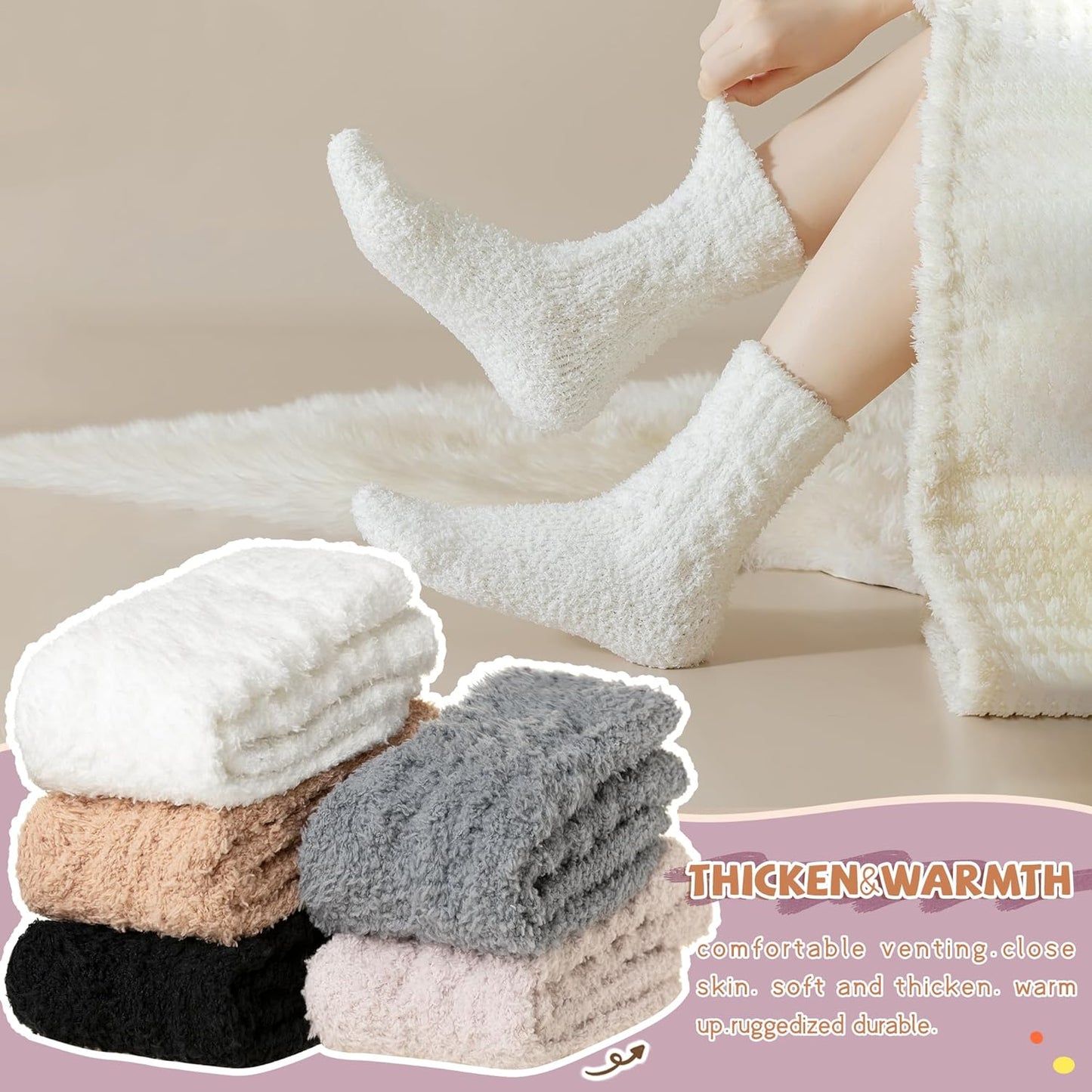 WEVIAS Women's Fuzzy Socks - Cozy Plush Winter Slippers for Ultimate Comfort | Soft Fleece Design