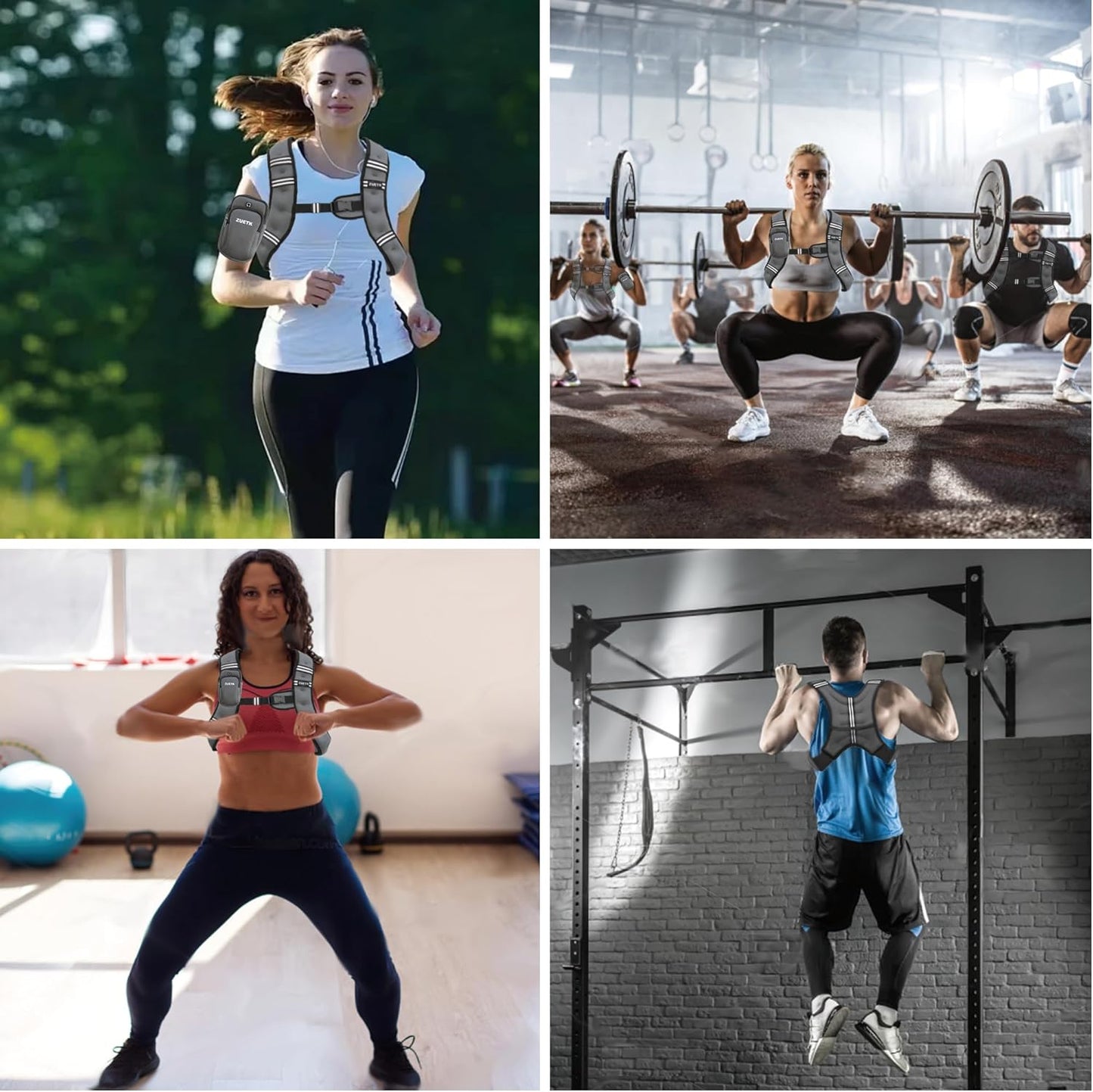 ZUETK Weighted Vest - Adjustable 6lb to 30lb | Reflective Stripe for Enhanced Safety - Ideal for Strength Training & Fitness