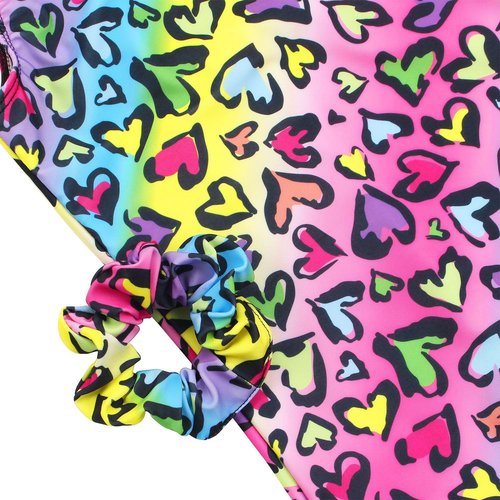 JESKIDS Girls' Gymnastics Leotards with Shorts - Stylish Biketards & Matching Hair Scrunchie | Ages 3-15