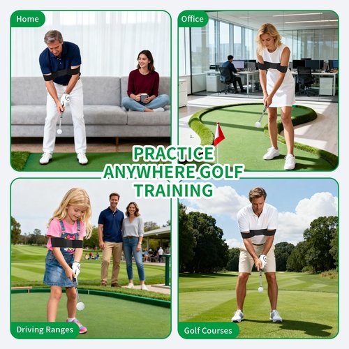 GPANDAG 2 Pack Golf Grip Trainer and Golf Wrist Trainer, Golf Training Aid w/Click Feedback for Warm Up/Strength Training, Golf Swing Trainer Right Left Gift for Golfers, Indoor Outdoor Golf Arm Band