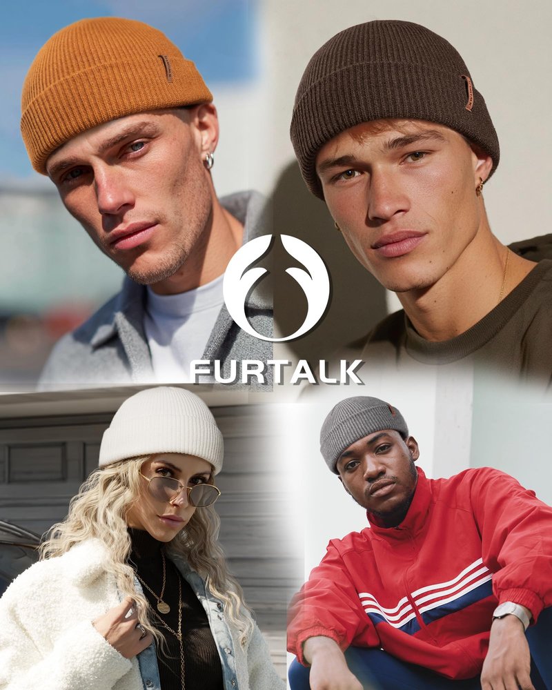 FURTALK Fisherman Beanie for Men Women 2 Styles Cuffless or Cuffed Knitted Unisex Winter Hat Outdoor All-Day Warmth Dark Grey