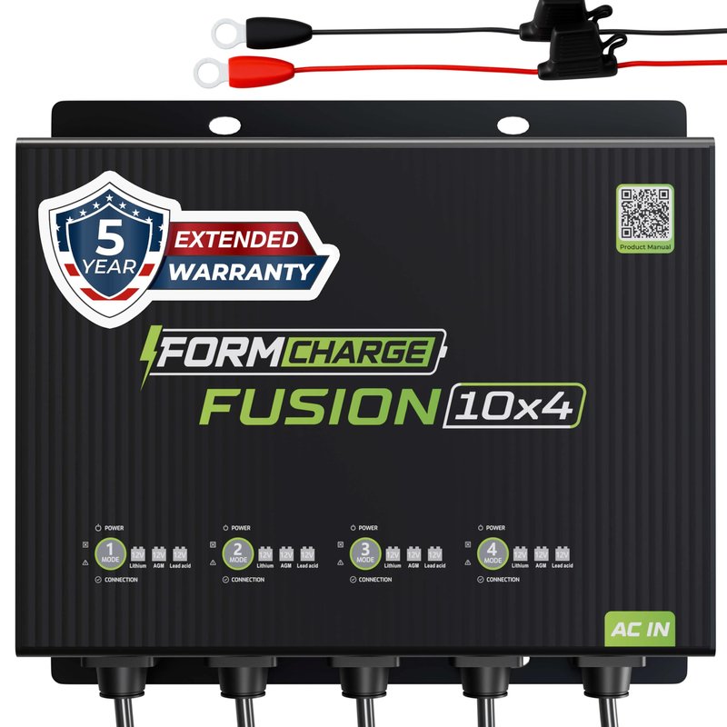 FORM 12V 30A Lithium Battery Charger - Waterproof Design - 14.6 Volt Output Smart Charger for Lithium or LiFePO4 Batteries (Single Bank)
