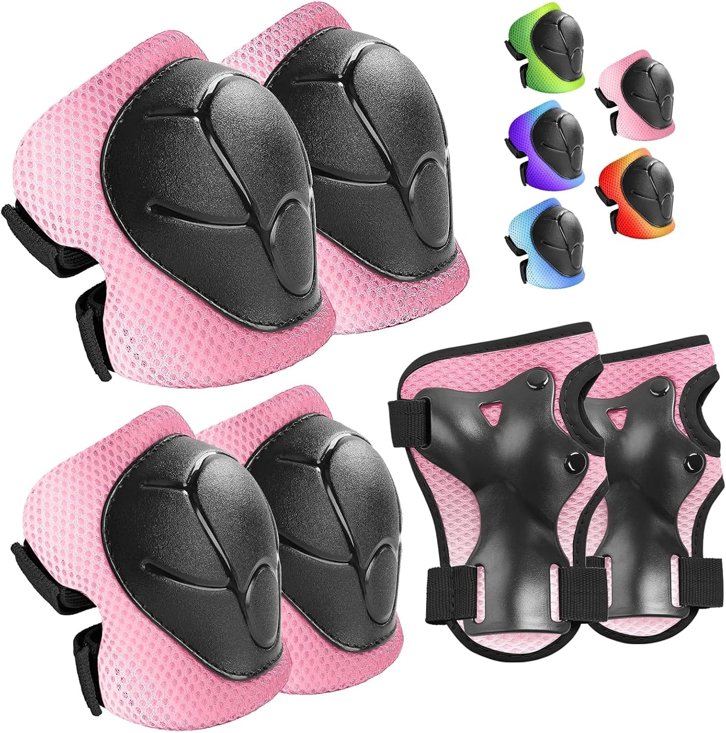 Wemfg Kids Protective Gear Set - Knee & Elbow Pads with Wrist Guards | 3-in-1 for Ages 3-14
