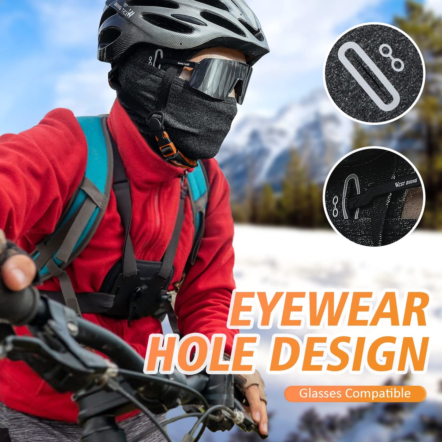 KGC Winter Balaclava for Men Women, Windproof Ski Mask Thermal Cold Weather Winter Face Mask for Skiing Cycling Helmet (Dark Gray)