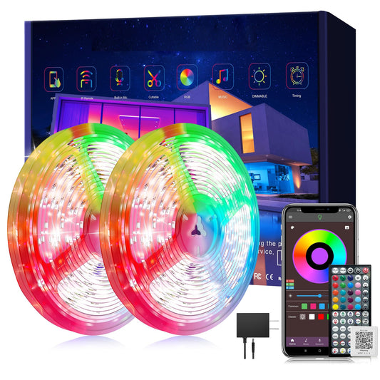 Ledagic Led Lights for Bedroom 250ft (2 Rolls of 125ft) Color Changing RGB Led Strip Lights with 60 Keys Remote and App Control, Music Sync Led Lights for Room Kitchen Party Home Decor