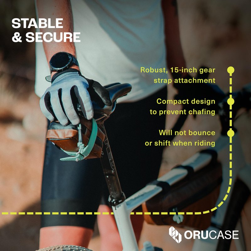 ORUCASE Saddle Bag HC – (SB25 / 0.4L) Waterproof Bike Seat Bag with YKK AquaGuard Zipper, Foam-Lined Protection & TPU Gear Strap – Compact Under-Seat Storage for Road, Gravel & MTB - Blue