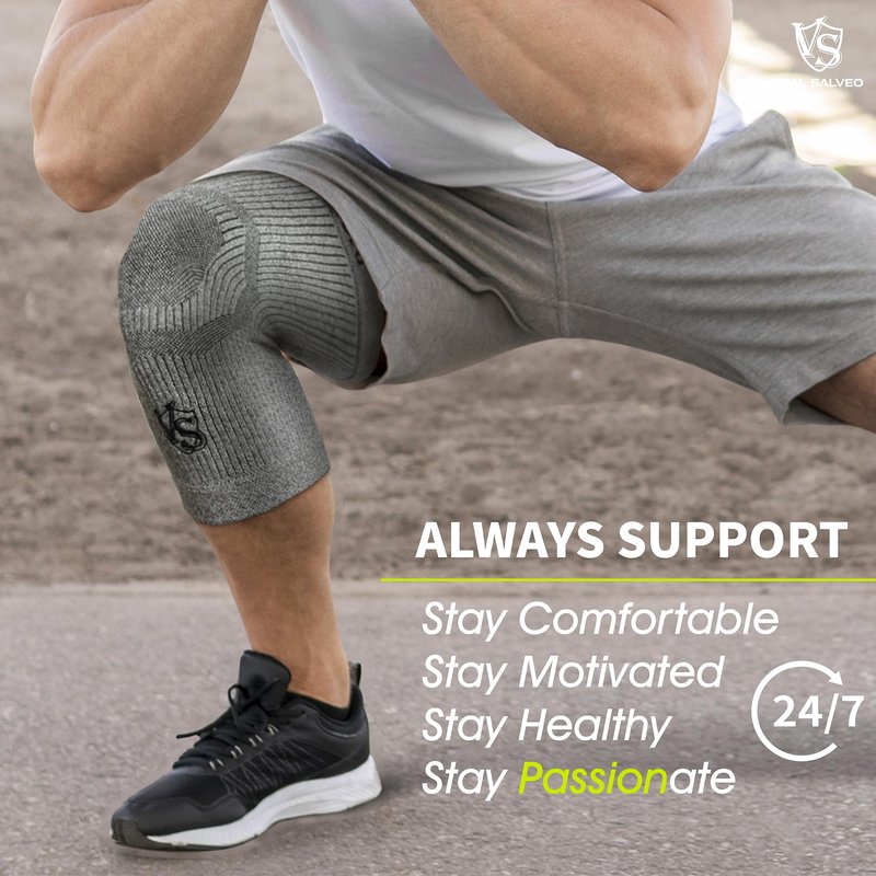 VITAL SALVEO-Compression Recovery Knee Sleeve/brace C3-COMFORT, Pain Relief, Protects Joint - Ideal for Sports and Daily Wear(1PC)/L