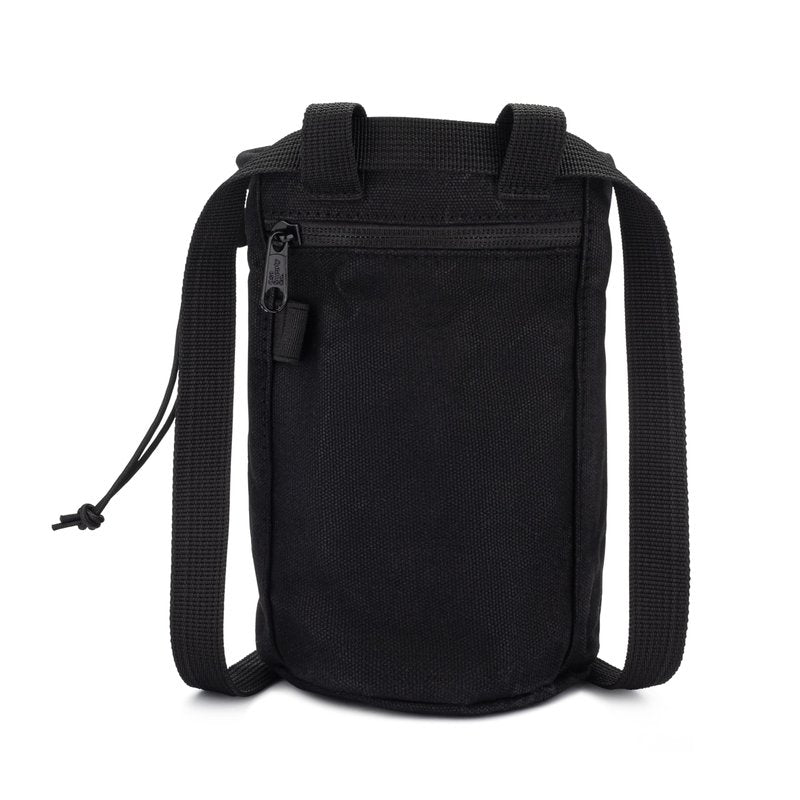 Oso Supply Co - Waxed Canvas Chalk Bag for Rock Climbing, Bouldering Chalk Bucket with Belt, Waterproof, Zippered Pocket - Perfect Rock Climbing Gear, Equipment for Indoor/Outdoors (Charcoal Black)