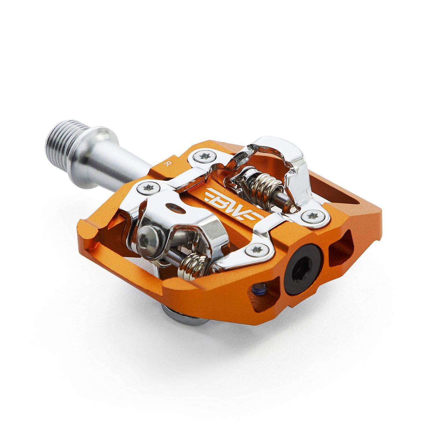 BW USA Rock Garden Flat Pedal - SPD Compatible Clipless MTB Bike Pedals - Orange