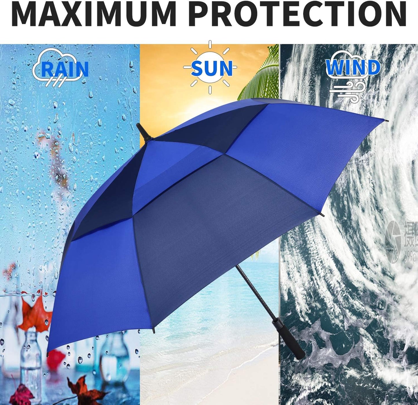 MRTLLOA Golf Umbrella - Extra Large 54/62/68/72 Inch | Automatic Open, Windproof & Waterproof