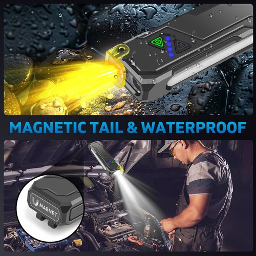 Jolimark Rechargeable Flat EDC Flashlight with Yellow Light Diffuser UV Black Light Magntic Bace Clip for Home Use and Camping Dog Walking Outdoor Activitie