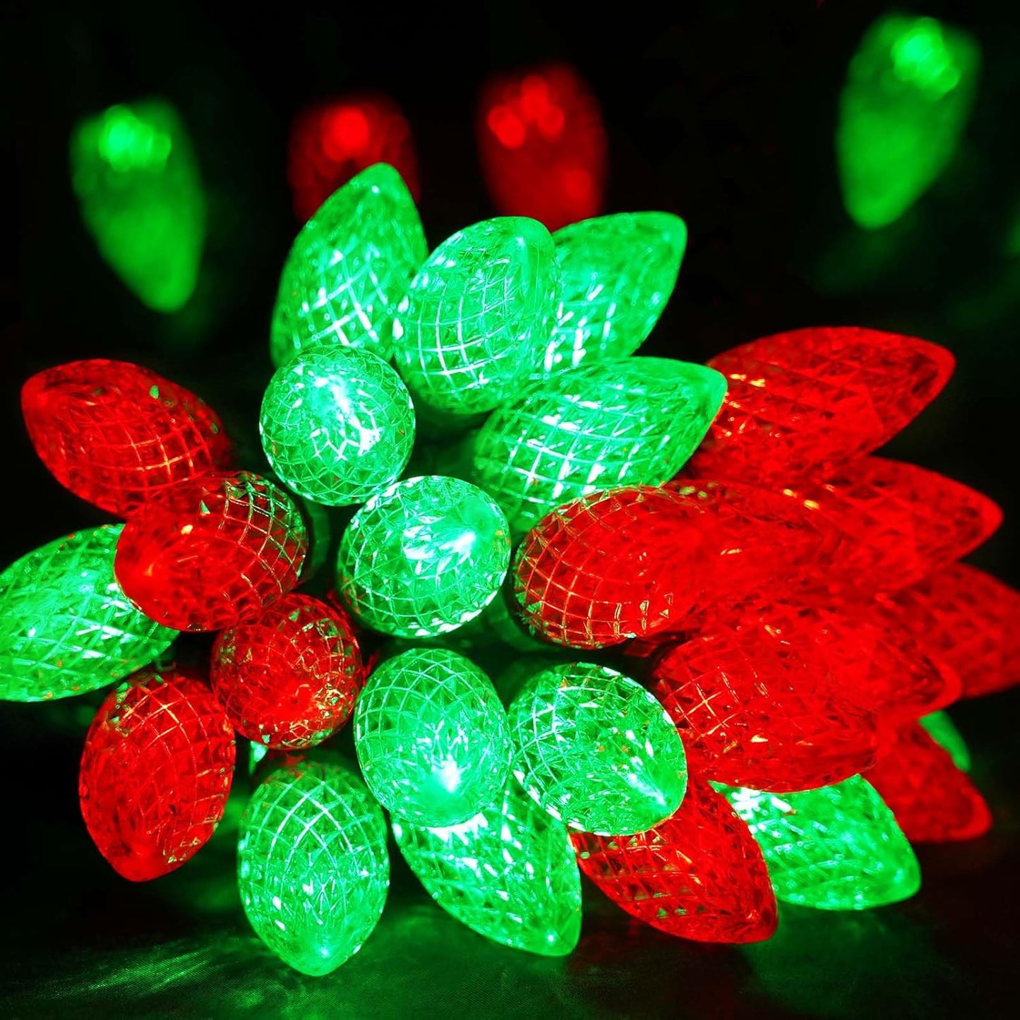 100 LED C9 Halloween String Lights - 66FT Waterproof Twinkle Lights with 8 Modes & Timer for Indoor/Outdoor Decor (Orange, Purple, Green) - 2-Pack