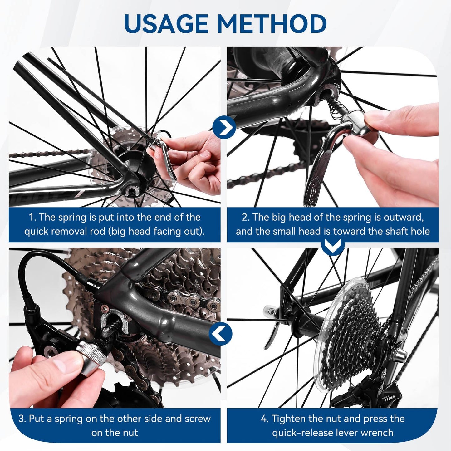 Frdhee Quick Release Rear Wheel Skewers, Bike Rear Wheel Quick Release Replacement Skewer Bike Trainer for Trainer Bicycle Cycling Cycling Back Rear Wheel Tire