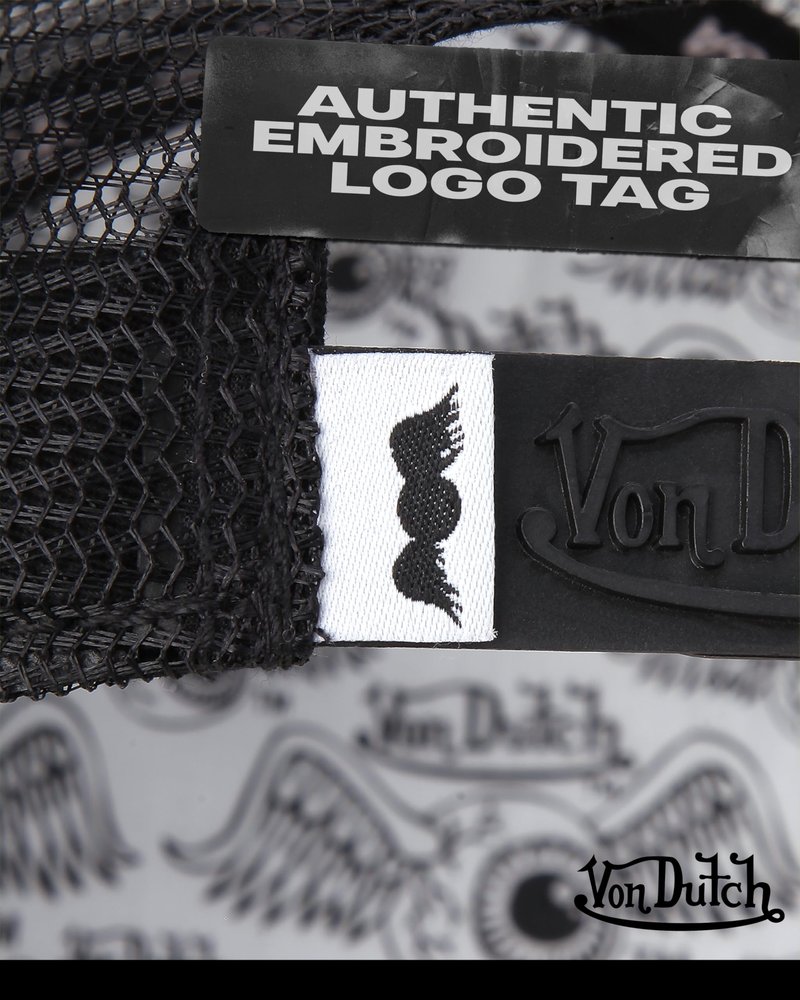 Von Dutch Unisex Trucker Hat - Velvet Curved Bill Mesh Back Retro Classic Adjustable Snapback Baseball Cap for Men and Women, Size One Size, Natural Leopard