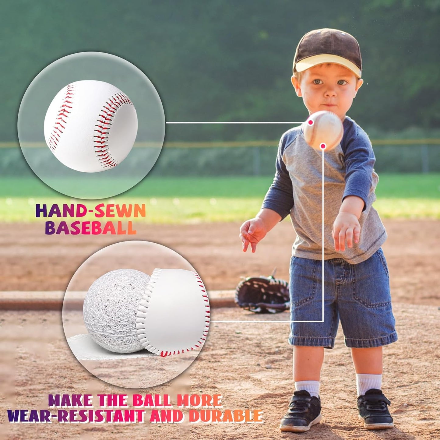 Soft Leather Baseballs by Youth 12U - 24 Count Official Size & Weight for Practice and Games | Durable Bucket with Handle