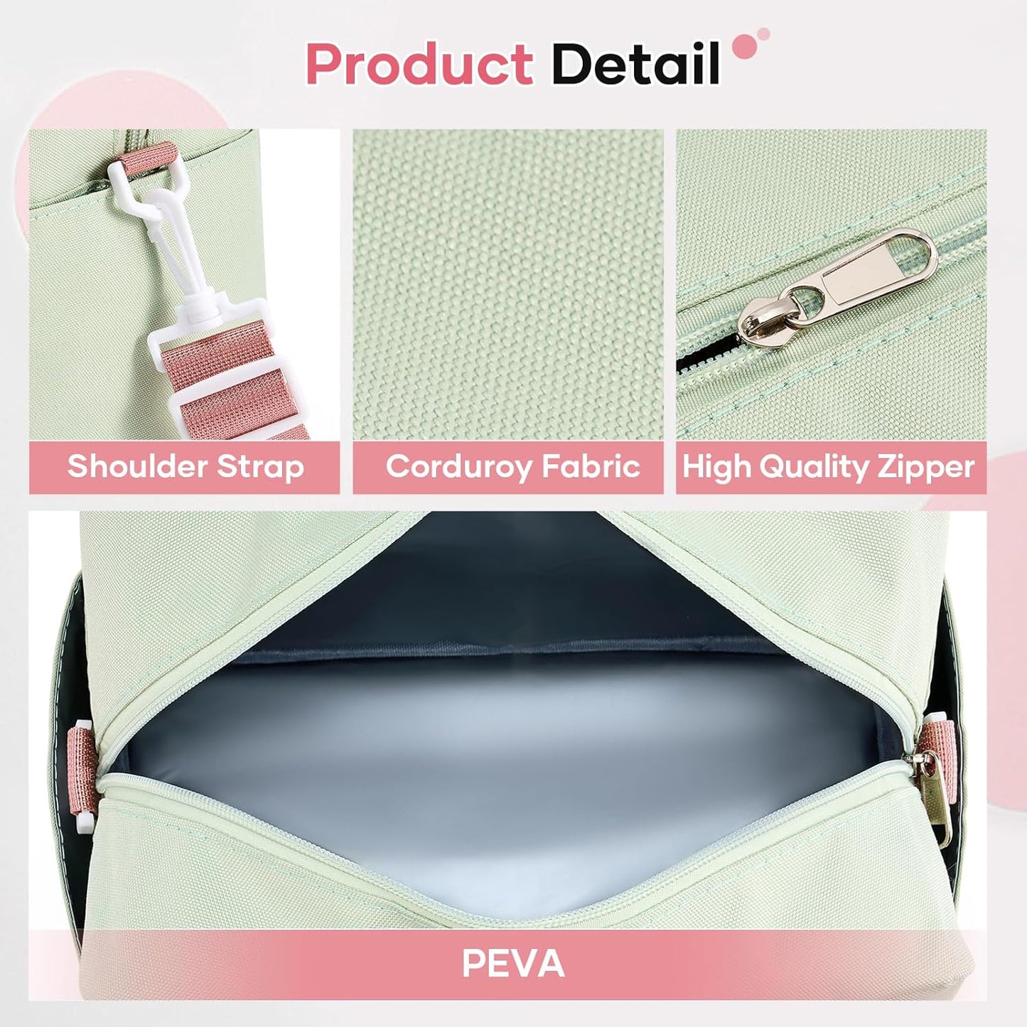 Regine Switzerland Insulated Lunch Bag - Cute Corduroy Tote for Work & Travel | Reusable Cooler Design