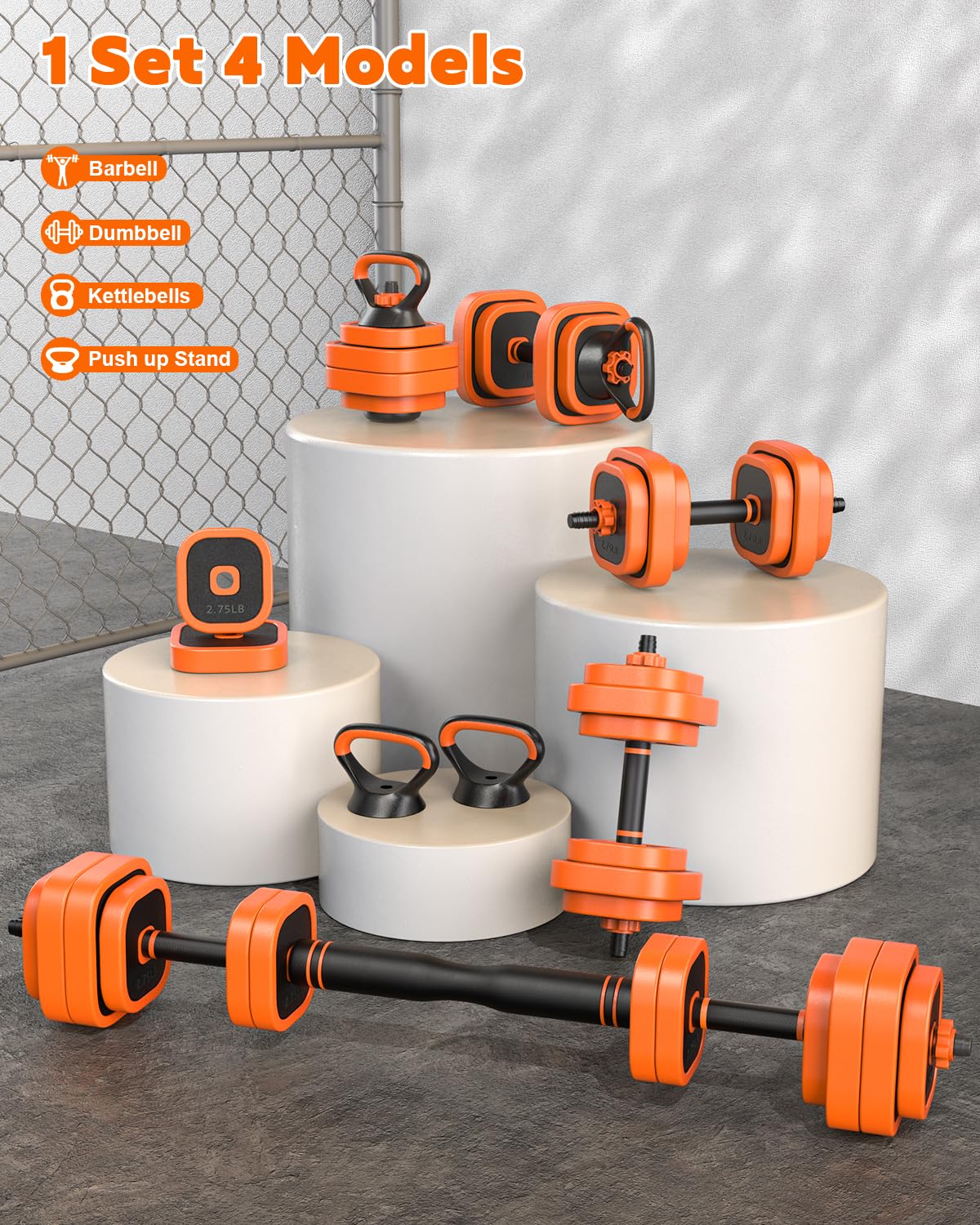 Adjustable Dumbbells Set, 45/65/85 Lbs Free Weight Set with Connector, 4 in 1 Dumbbells Set for Home Gym Workout