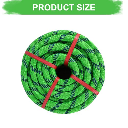 Arborist Rope 3/4 inch x 100ft Climbing Rope 48 Strands Green Polyester Rope for Hiking Camping Swing Rappelling Rescue