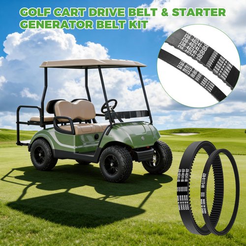 10L0L Golf Cart Starter Generator Belt and Drive Belt Kit for Yamaha G2, G5, G8, G9, G11, G14, G16, G22, 2012-Up G29 Drive Gas 4 Cycle Models, OEM J55-G6241-00, J55-H1173-00, J38-81173-00
