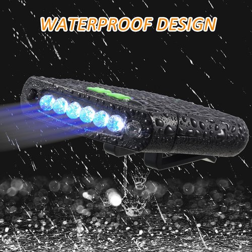 Mudder 2 Pieces LED Clip on Cap Lights USB Rechargeable Cap Flashlight Clip Waterproof Bright Hat Flashlight Headlamp for Fishing Camping Hand Work (Black,Orange)