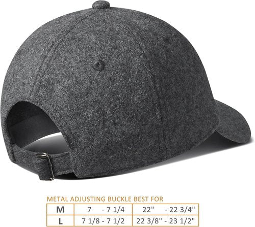 GADIEMKENSD Unstructured Wool Baseball Cap - Winter Warmth & Adjustable Fit