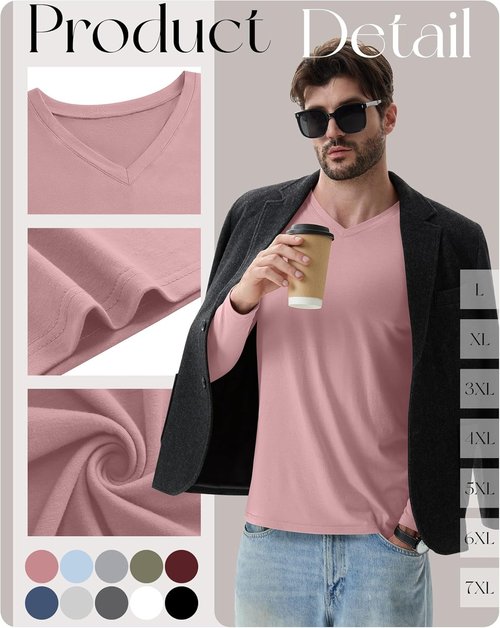 August Alley Men's Big & Tall Cotton Shirts - 10 Pack Fall Essentials | Comfortable & Stylish