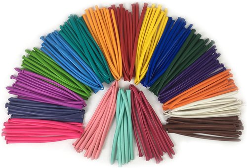 KADBANER 260Q Long Balloons - 100 Pack Latex Balloons for Graduation, Wedding & Birthday Celebrations