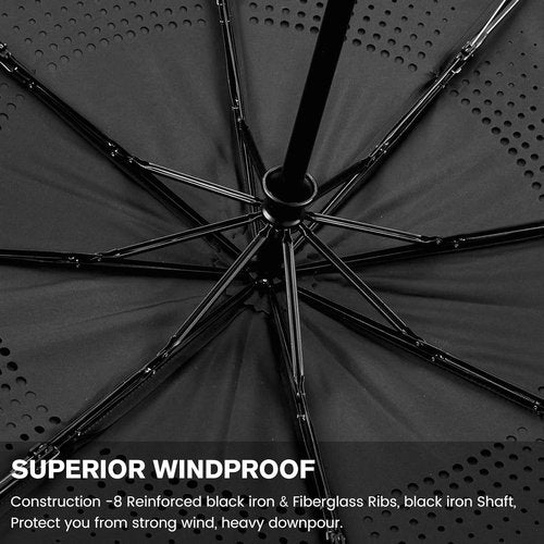 G4Free Windproof Travel Umbrella - 46-Inch Automatic Compact Design with Strong Fiberglass Frame