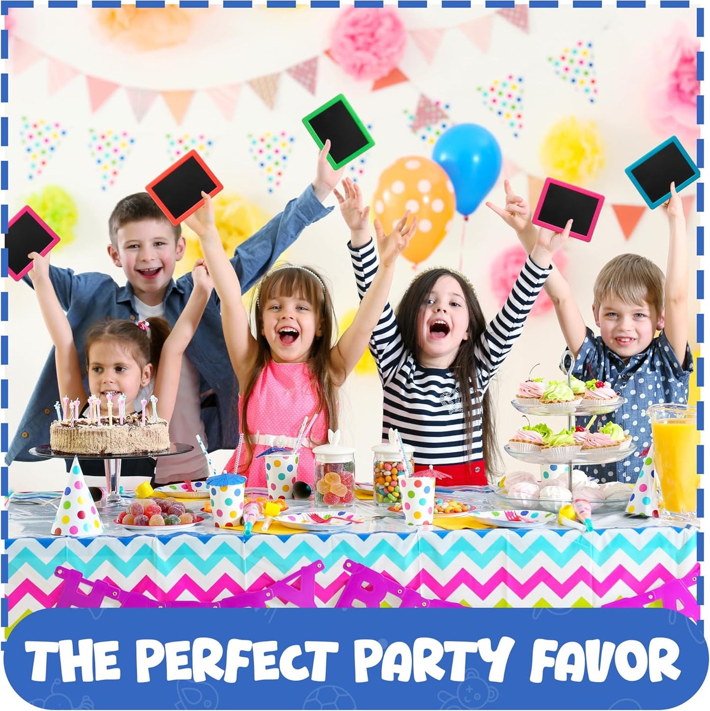 Mini Chalkboard for Kids - Pack of 24 | Fun Birthday Party Favors with 2 Chalk Sticks & Eraser