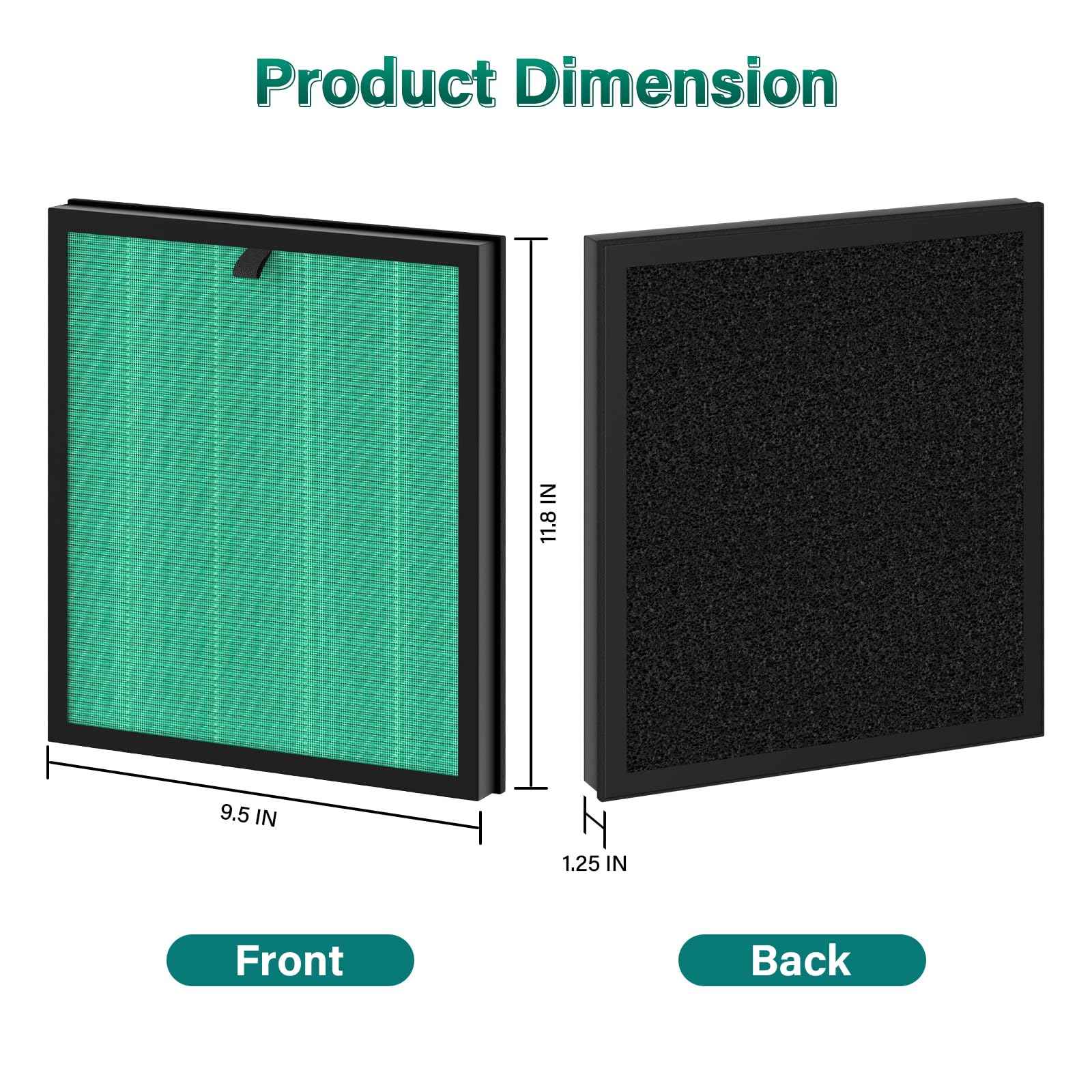 2 Pack MKD05 Air Filter Replacement Compatible With Aroeve MKD05 Air Puri-fier. 4-In-1 Air Filter True HEPA Filter Replacement For MKD05 Air Puri-fier - Pet Dander Version. Compare to Part MKD05LX.