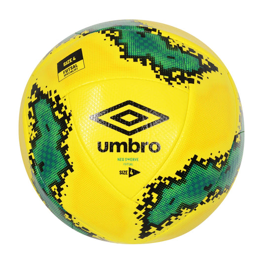 Umbro Futsal Swerve Ball, Size 4, Yellow/Black/Teal