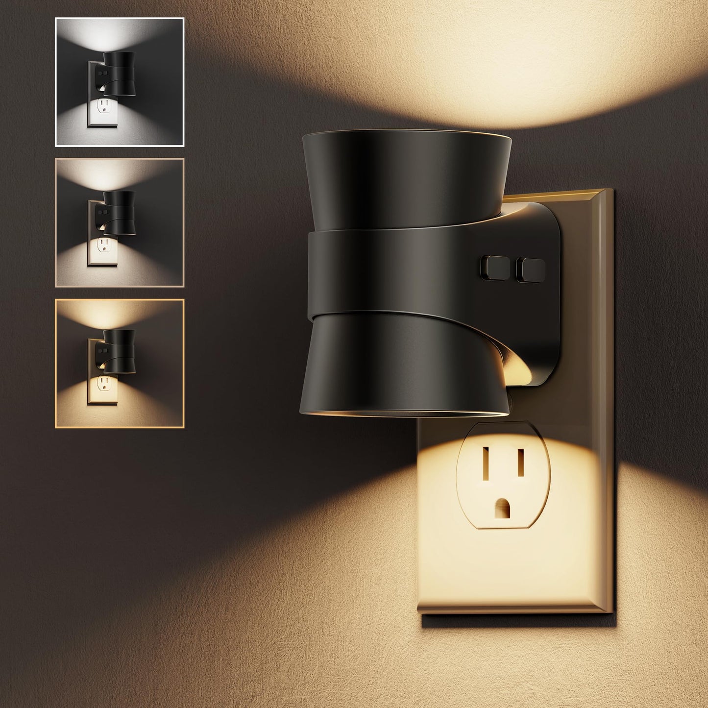 L LOHAS LED Dimmable Night Light, 3CCT Adjustable Color & Brightness, Night Lights Plug into Wall, Versatile for Living Room, Kitchen, Bathroom, Hallway, and More