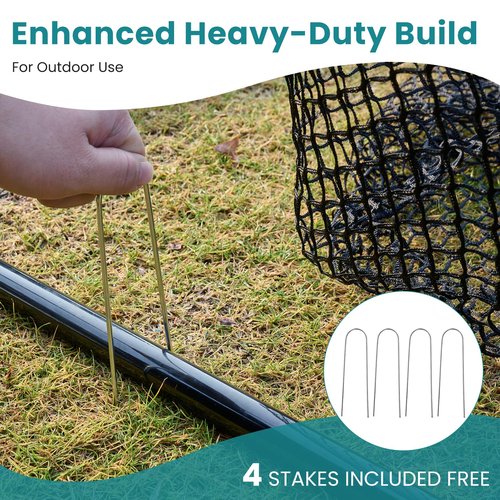 OLIXIS Golf Nets for Backyard, 10x7 ft Golf Practice Net with Frame, Outdoor & Indoor Dual-Use Sturdy for Hitting, Personal Driving Range for Home, Garage and Backyard, Red and Black