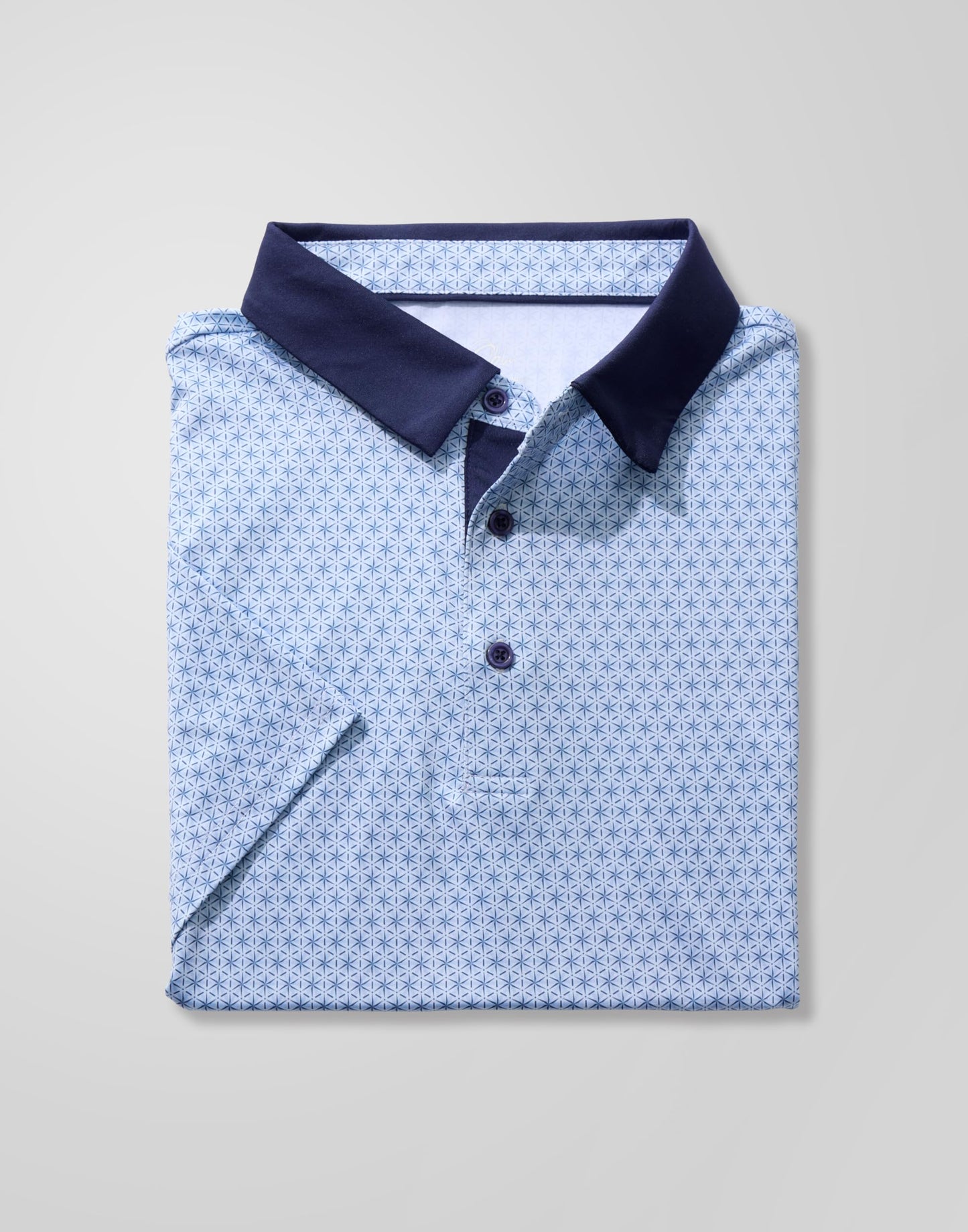Obla Mens Golf Polo Shirts Short Sleeve Dry Fit Performance Moisture Wicking Casual Print Collared Golf Shirts for Men(Blue Flower_M)
