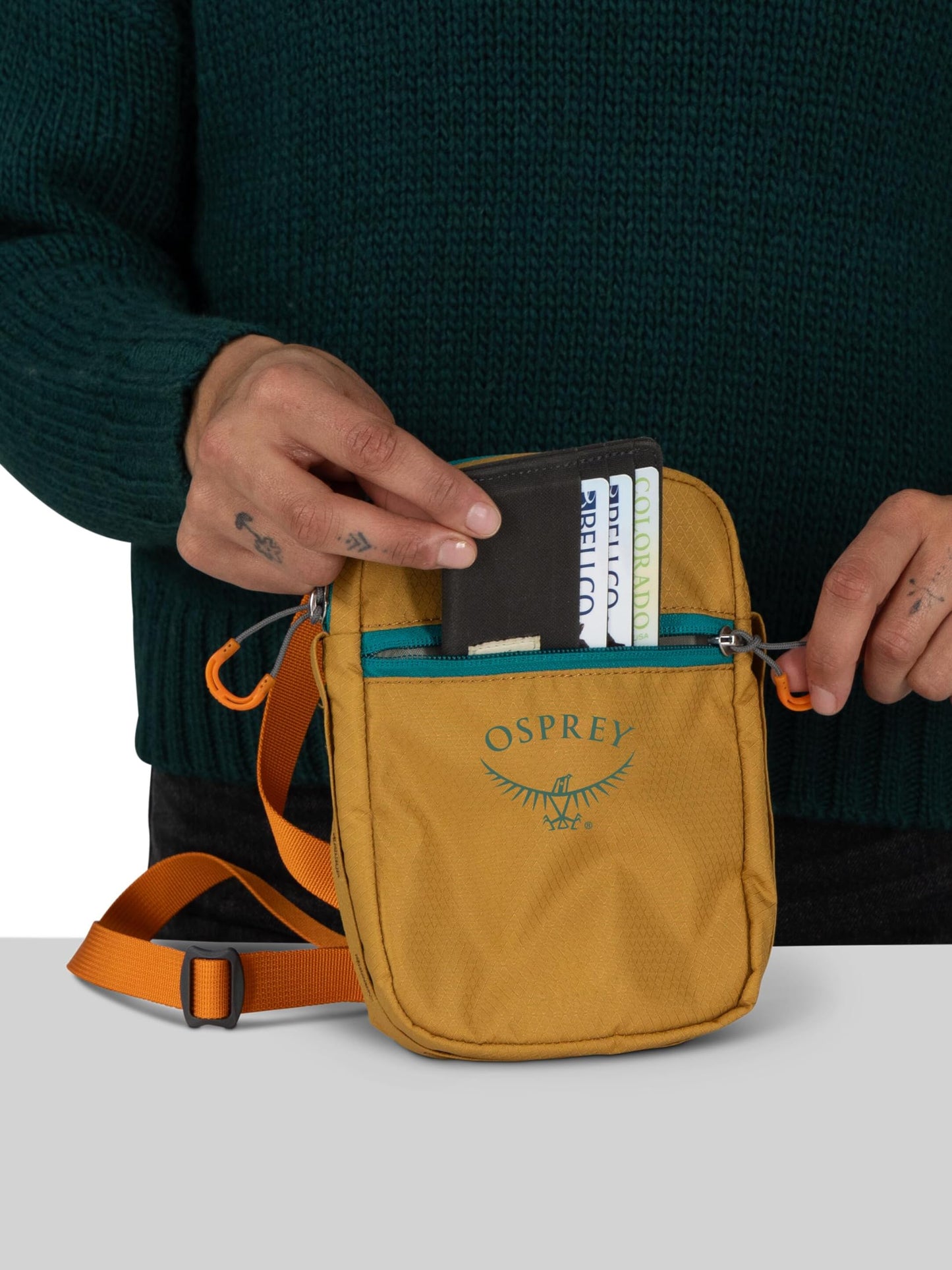 Osprey Daylite Small Crossbody Bag - Durable Sling Bag with Zipper Pockets for Everyday Carry, Porcelain Orange