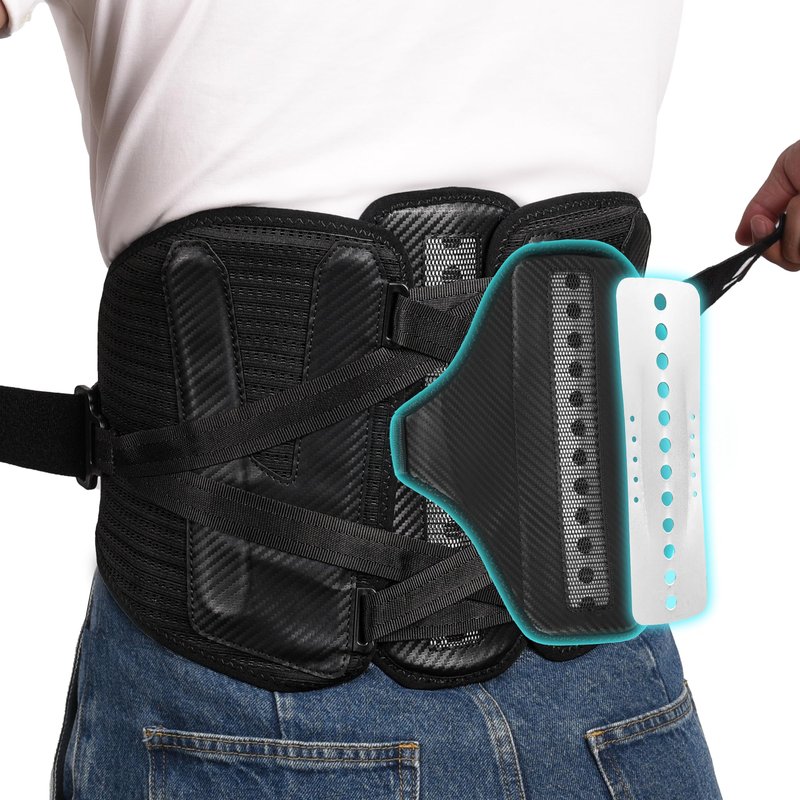 TIMTAKBO 11inch Height Back Brace for Lower Back Pain Relief,9X Power Back Support Brace for Men, Women with Removable Ergonomic Bionic Vertebra Plate, for Herniated Disc, Sciatica, Scoliosis（Large）