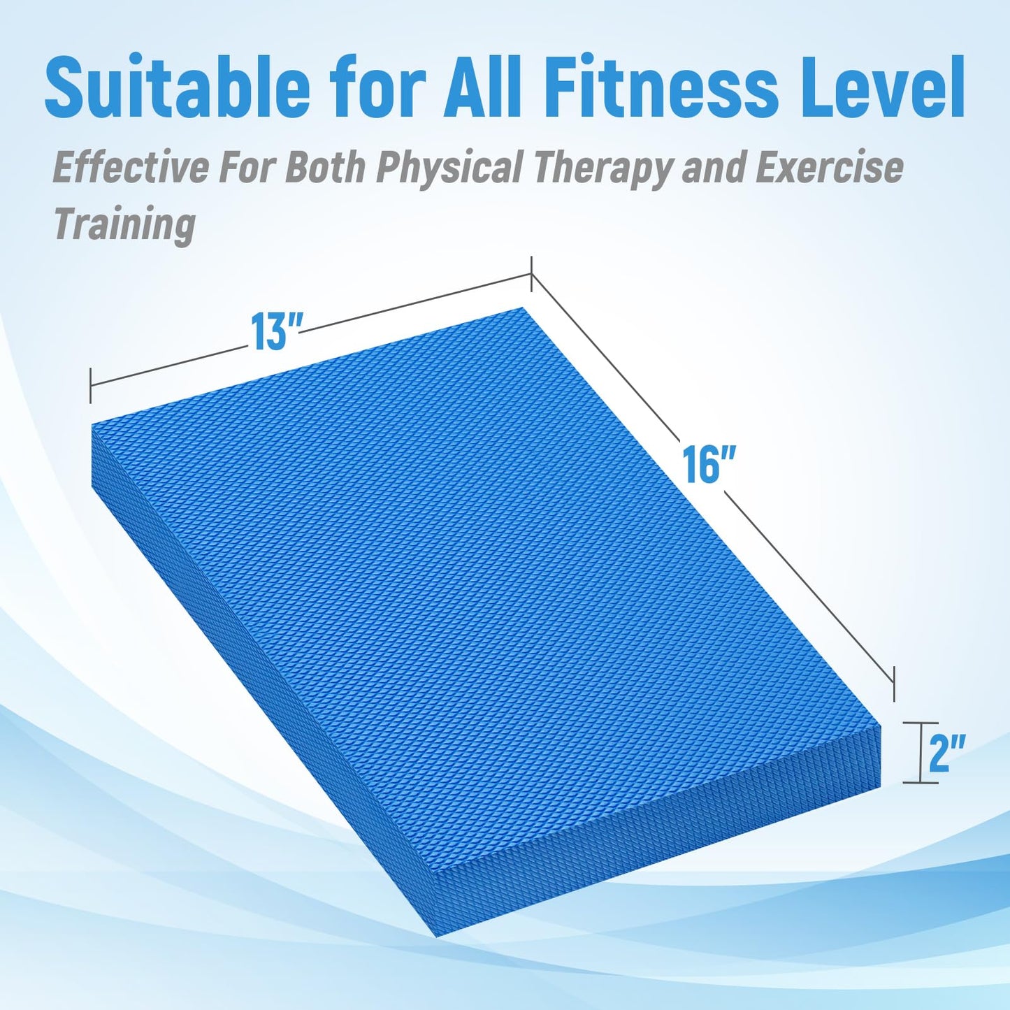 Balance Pad for Exercise16x13x2 Inch,Non-Slip Foam Mat for Fitness,Yoga, Foam Balance Board Physical Therapy, Knee Pad for floor (Blue)