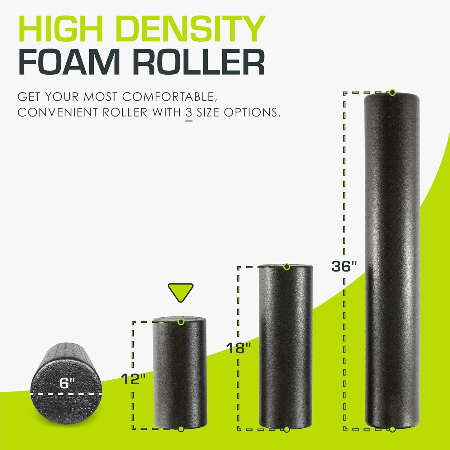 ProsourceFit High Density Foam Roller - 12 Inches | Firm Full Body Massage Tool for Yoga & Recovery