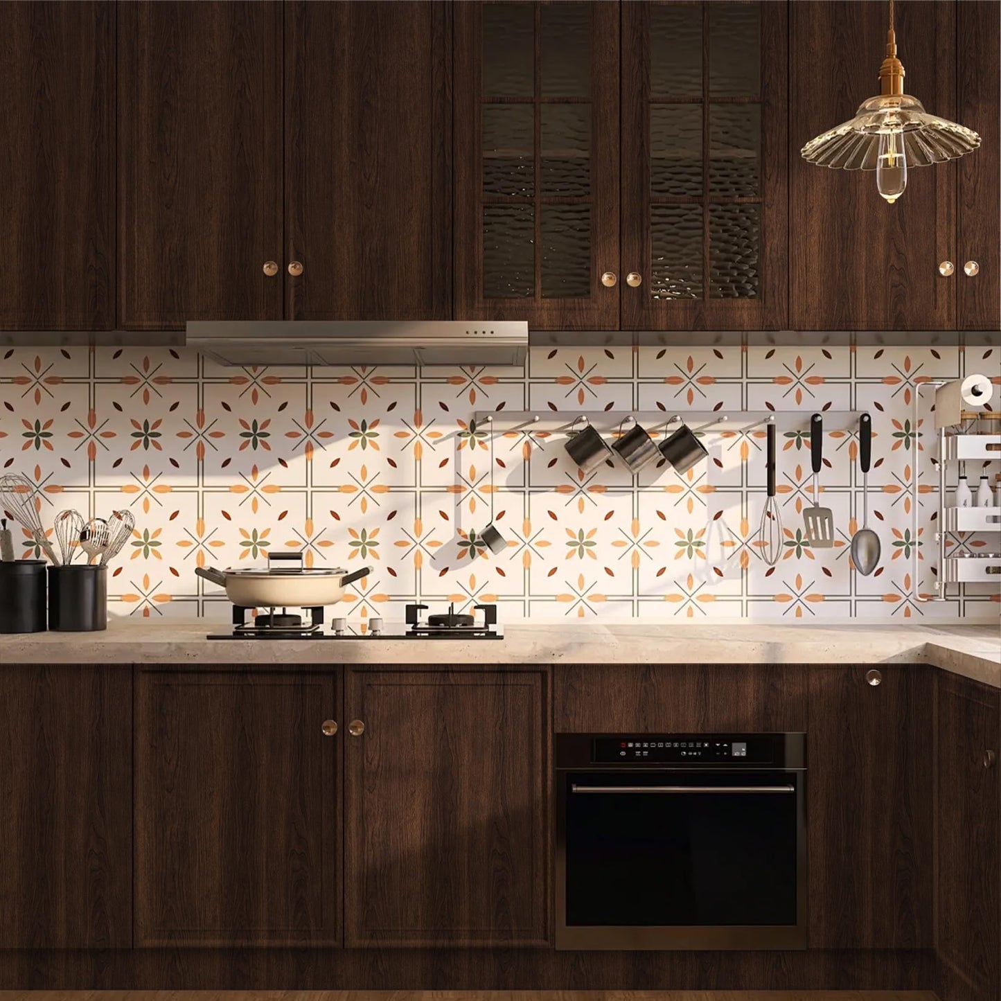 Wood Grain Contact Paper Self Adhesive 17.7'' x 118'' - Peel and Stick Wallpaper for Countertop Kitchen Cabinet - Counter Top Waterproof Walnut Wooden Vinly Wrap for Cabinets and Countertops